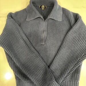 JCrew Collared Fisherman Sweater Navy XXS